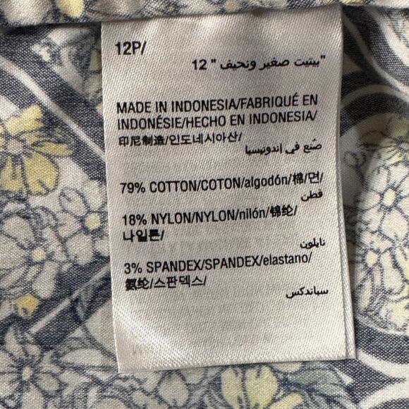 Charter Club Petite SZ 12P Top Floral Button-Up Sleeveless Stretch Collar V-Neck - Picture 7 of 8